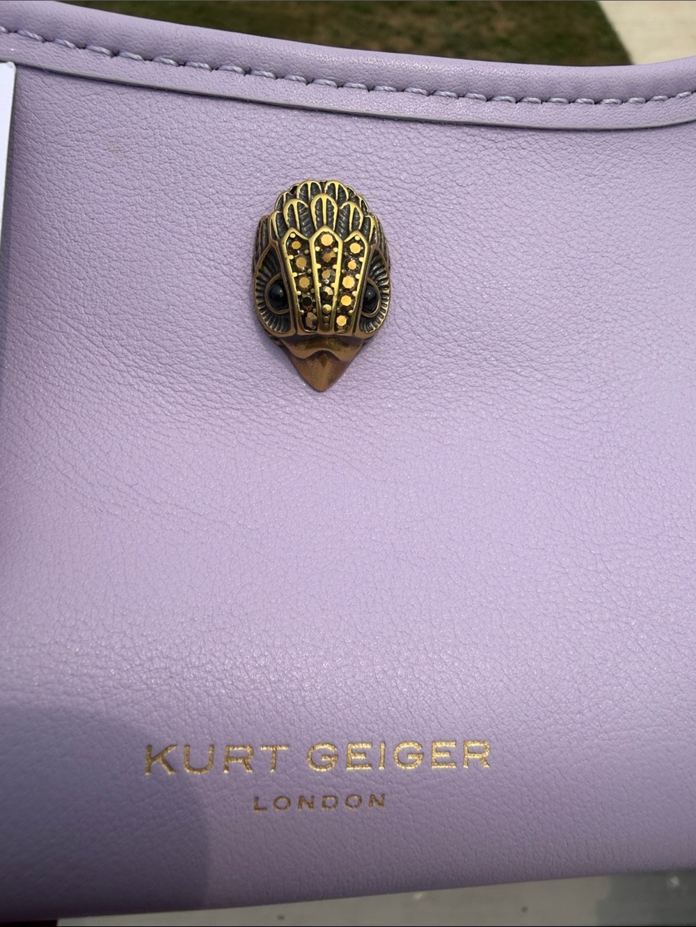 Kurt Geiger Lavender Leather Shoulder Bag with Gold Hardware - Picture 6 of 7